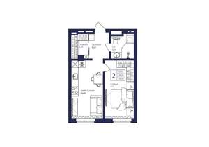 2-к квартира, строящийся дом, 39м2, 6/9 этаж