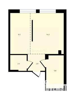 Студия квартира, вторичка, 34м2, 2/27 этаж