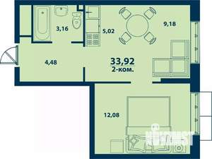 2-к квартира, вторичка, 34м2, 4/24 этаж