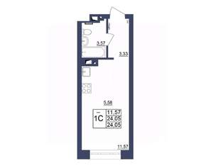 Студия квартира, вторичка, 24м2, 14/34 этаж