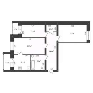 3-к квартира, вторичка, 88м2, 4/11 этаж