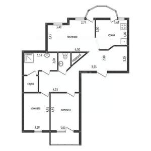 3-к квартира, вторичка, 96м2, 10/12 этаж