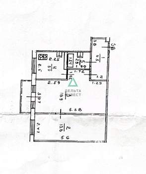 2-к квартира, вторичка, 46м2, 5/5 этаж