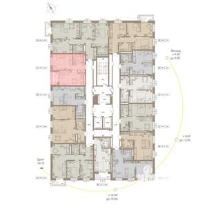 1-к квартира, вторичка, 42м2, 21/25 этаж