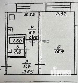 1-к квартира, вторичка, 31м2, 2/9 этаж