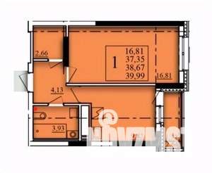 1-к квартира, вторичка, 39м2, 15/21 этаж
