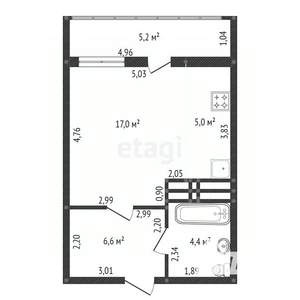 Студия квартира, вторичка, 33м2, 3/25 этаж