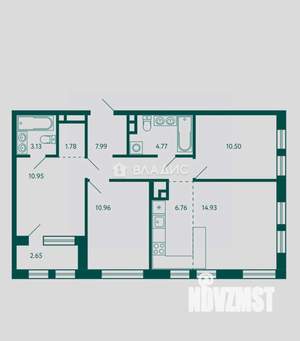4-к квартира, вторичка, 73м2, 12/27 этаж