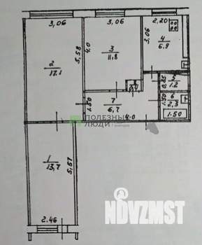 3-к квартира, вторичка, 60м2, 1/9 этаж