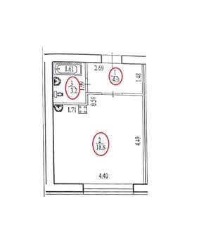 Студия квартира, вторичка, 26м2, 3/10 этаж