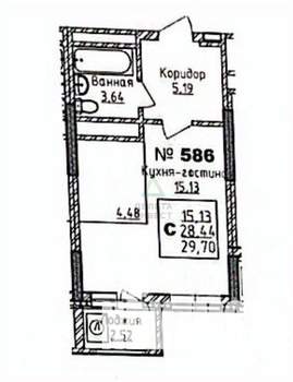 Студия квартира, вторичка, 31м2, 11/28 этаж