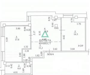 2-к квартира, вторичка, 68м2, 2/8 этаж