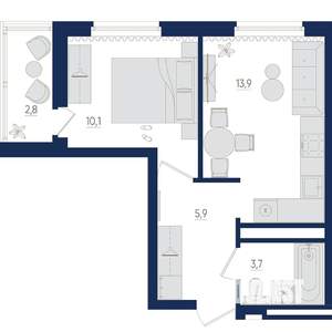 1-к квартира, вторичка, 34м2, 16/22 этаж