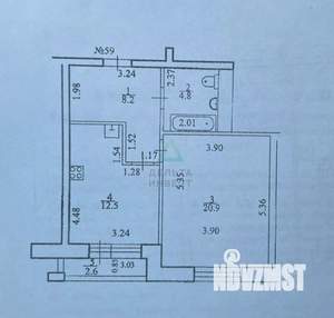 1-к квартира, вторичка, 48м2, 9/15 этаж