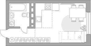 Студия квартира, строящийся дом, 29м2, 15/23 этаж