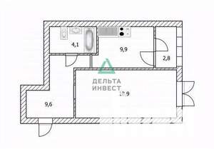 1-к квартира, вторичка, 45м2, 23/25 этаж