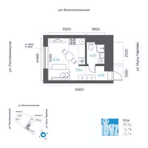 1-к квартира, вторичка, 25м2, 8/20 этаж
