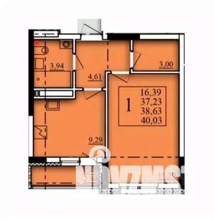 1-к квартира, вторичка, 39м2, 3/21 этаж