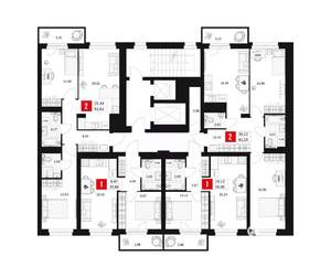 2-к квартира, строящийся дом, 65м2, 3/15 этаж