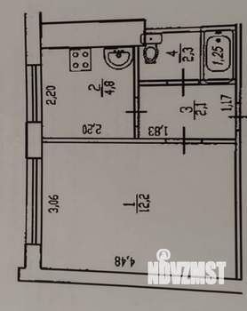 1-к квартира, вторичка, 21м2, 6/9 этаж