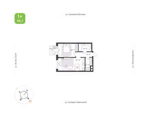 1-к квартира, вторичка, 45м2, 2/24 этаж