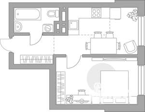 2-к квартира, вторичка, 38м2, 17/23 этаж