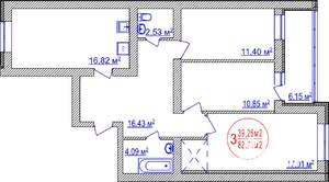 3-к квартира, строящийся дом, 82м2, 12/14 этаж