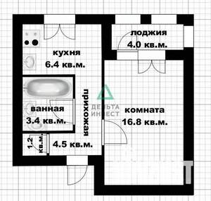 1-к квартира, вторичка, 36м2, 10/12 этаж