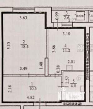 1-к квартира, вторичка, 45м2, 9/12 этаж
