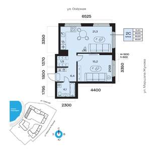 2-к квартира, вторичка, 49м2, 13/32 этаж