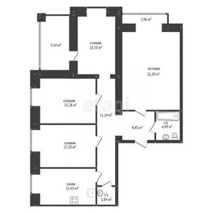 4-к квартира, вторичка, 107м2, 11/15 этаж