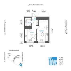 1-к квартира, вторичка, 38м2, 17/24 этаж