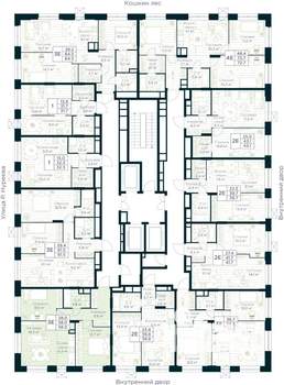 2-к квартира, строящийся дом, 58м2, 13/30 этаж