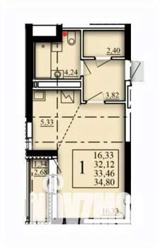 Студия квартира, вторичка, 33м2, 13/21 этаж