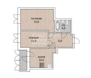 2-к квартира, вторичка, 45м2, 21/27 этаж