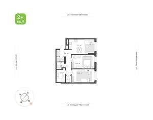 3-к квартира, вторичка, 67м2, 2/24 этаж