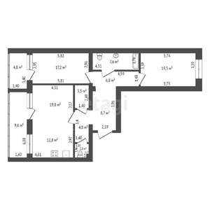 3-к квартира, вторичка, 109м2, 6/14 этаж