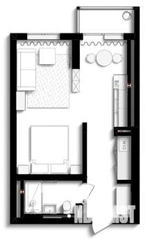 1-к квартира, сданный дом, 35м2, 1/19 этаж
