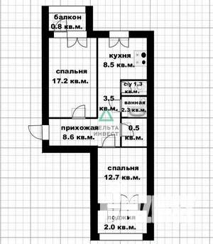 2-к квартира, вторичка, 54м2, 3/9 этаж