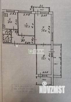 3-к квартира, вторичка, 67м2, 3/9 этаж