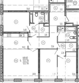 4-к квартира, вторичка, 123м2, 16/34 этаж