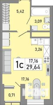 1-к квартира, вторичка, 30м2, 2/24 этаж