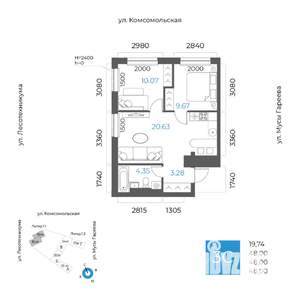 3-к квартира, вторичка, 48м2, 23/32 этаж