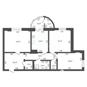 3-к квартира, вторичка, 107м2, 2/8 этаж