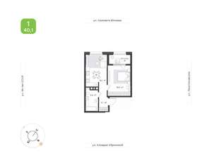 1-к квартира, вторичка, 40м2, 19/25 этаж