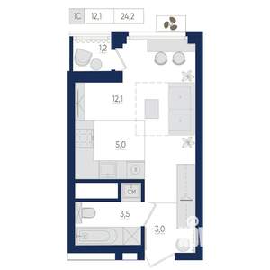 1-к квартира, вторичка, 24м2, 10/22 этаж