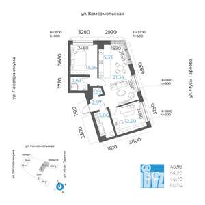 3-к квартира, вторичка, 66м2, 2/24 этаж