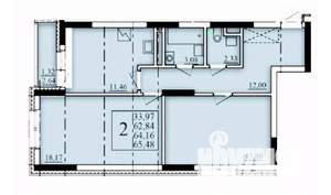2-к квартира, строящийся дом, 64м2, 6/25 этаж