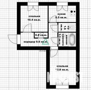 2-к квартира, вторичка, 45м2, 2/2 этаж