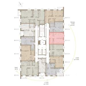 1-к квартира, вторичка, 39м2, 13/25 этаж